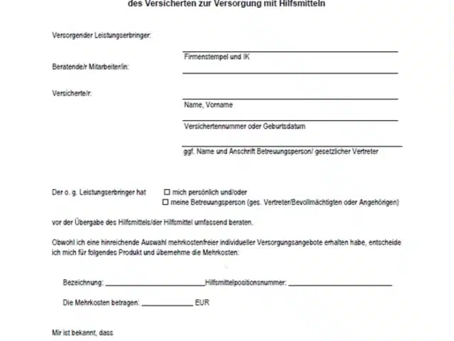 Was ist eine Mehrkostenerklärung